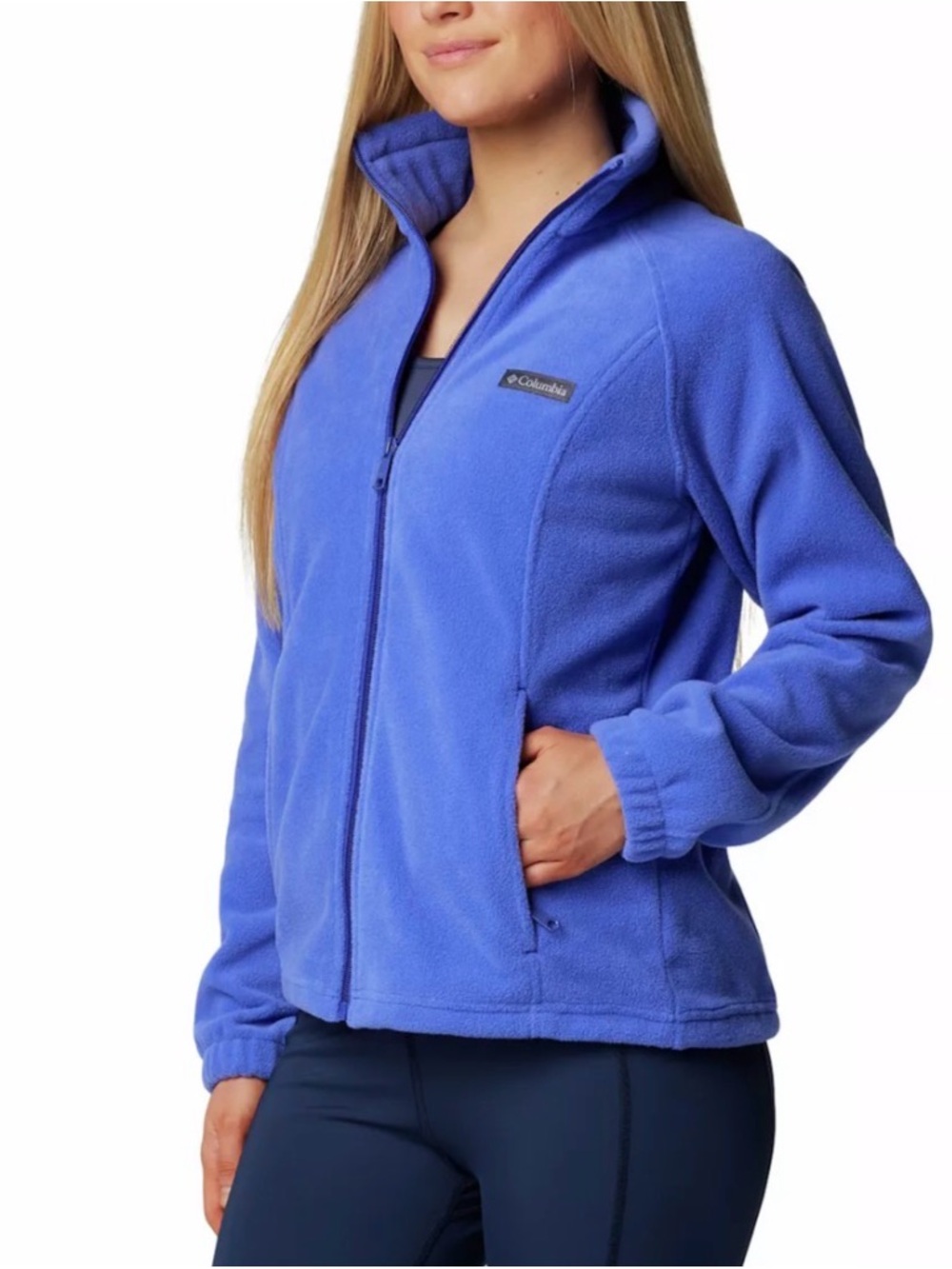 Columbia Women's Bright Blue Full-Zip Teddy Fleece Jacket